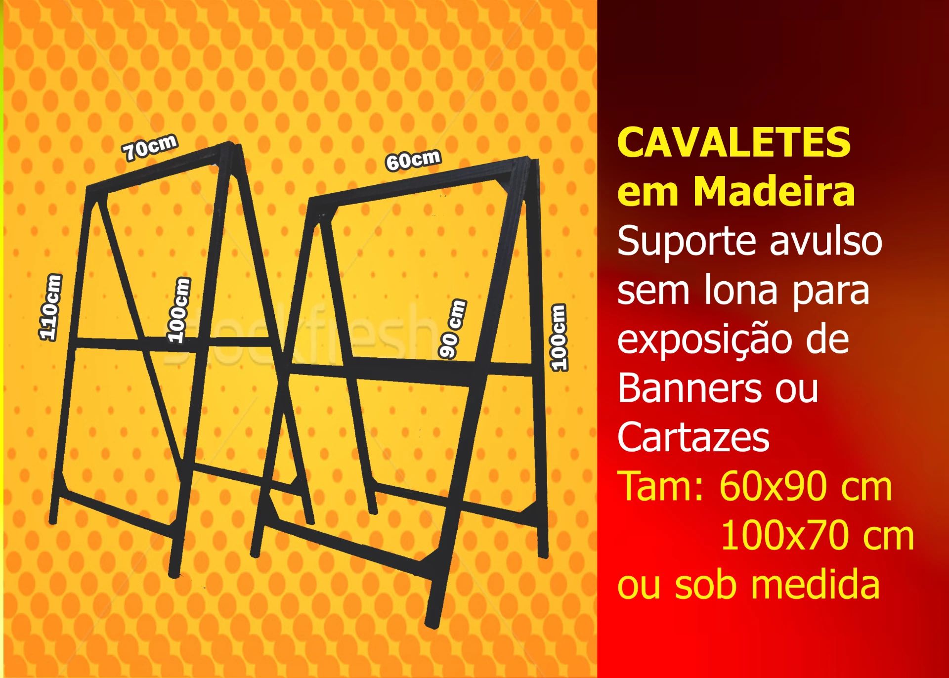 Cavaletes — Suporte em madeira avulso