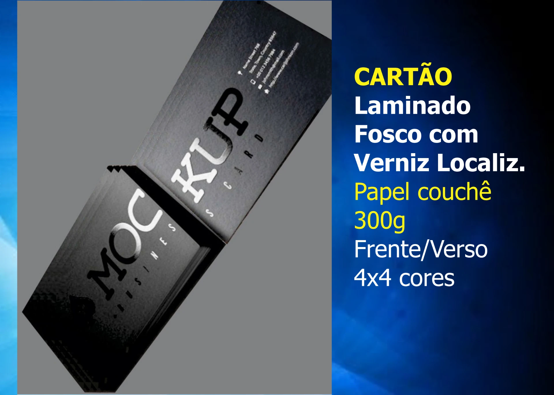 Cartões de Visita — Laminado fosco premium