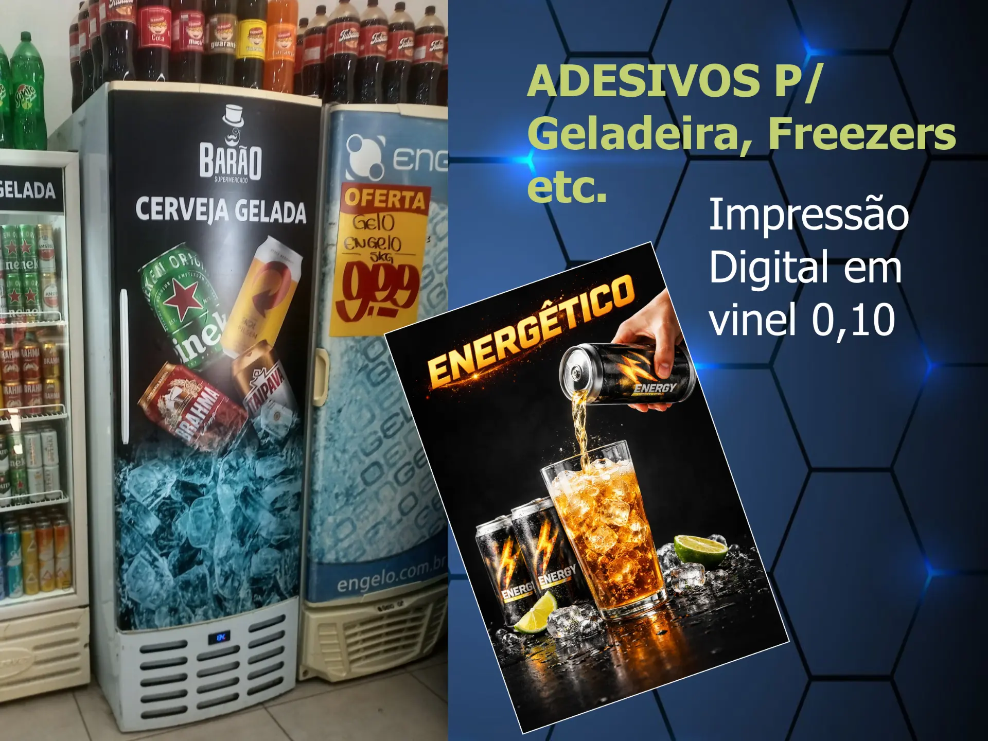Comunicação Interna — Adesivos p/ geladeira e freezer