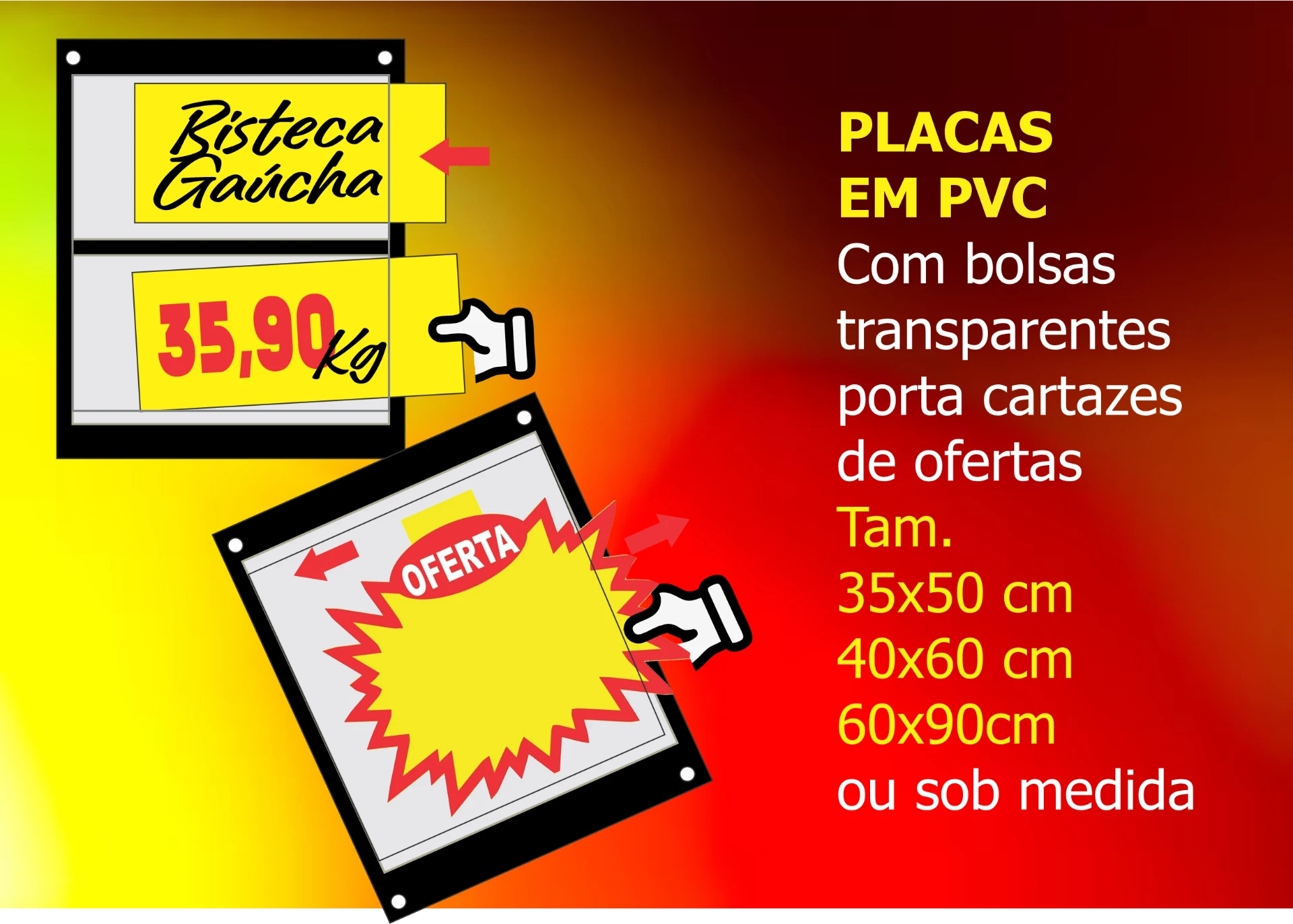 Cavaletes — Placas em PVC