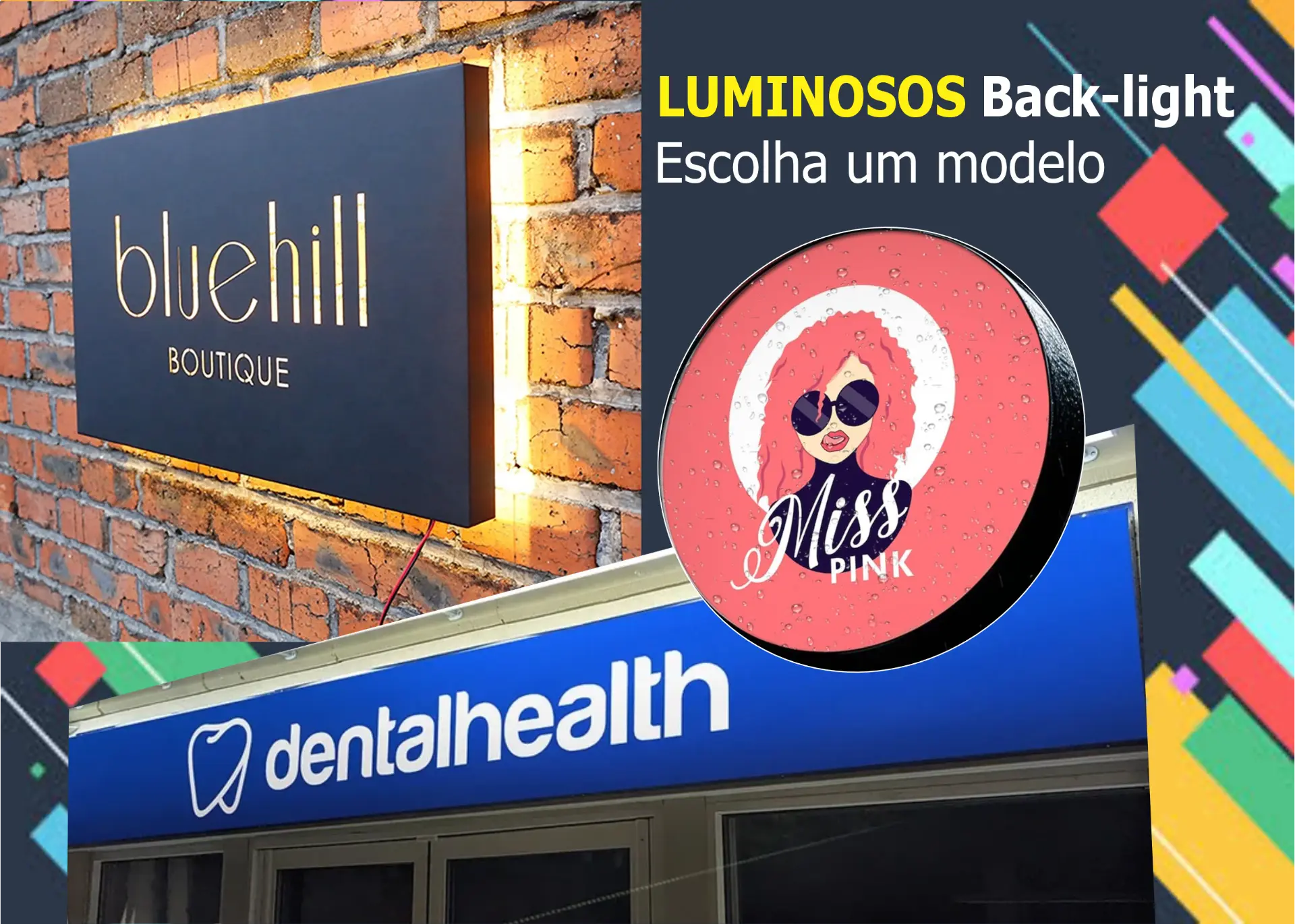 Luminosos e Totens — Caixa luminosa
