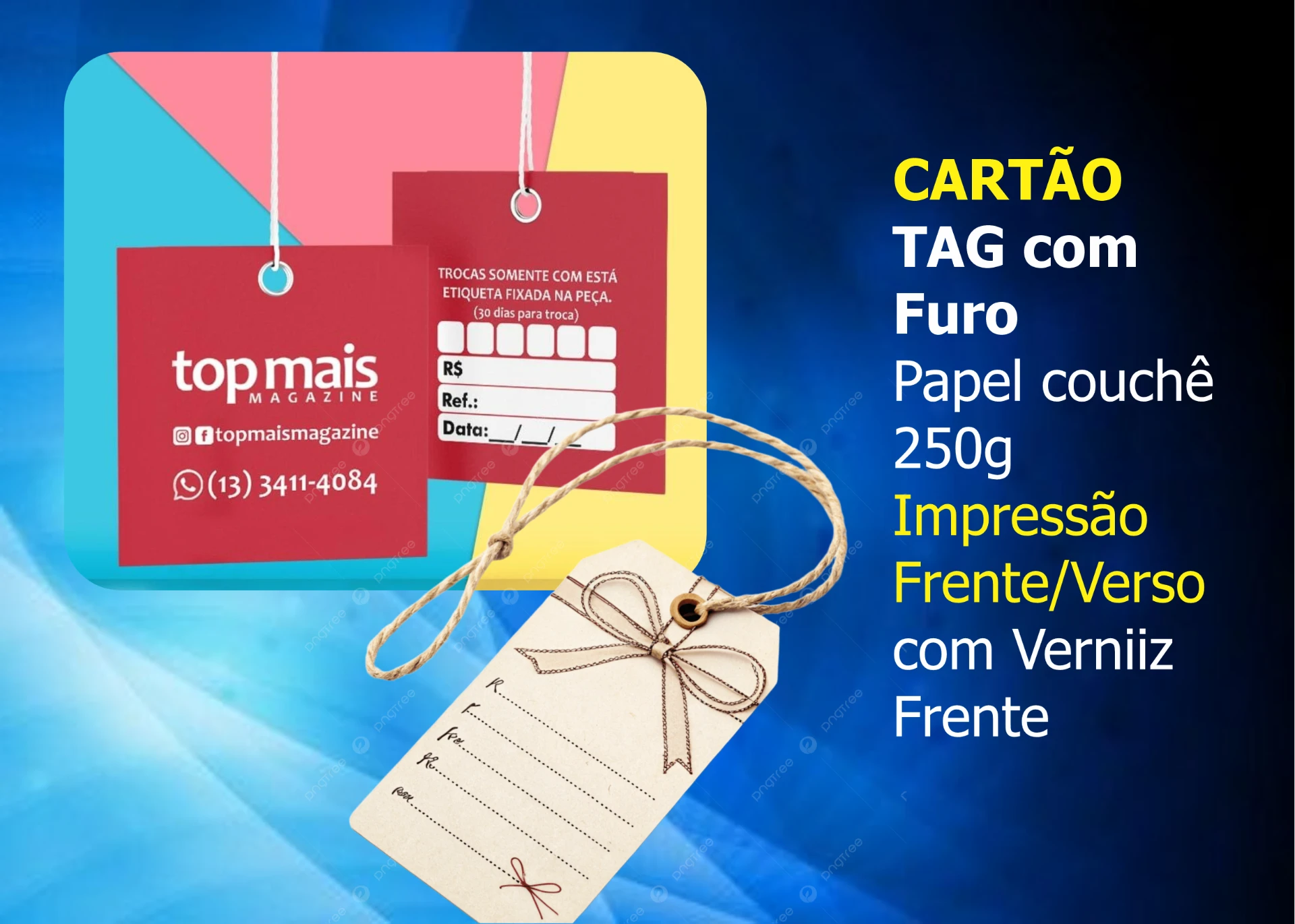 Cartões de Visita — Tag com furo