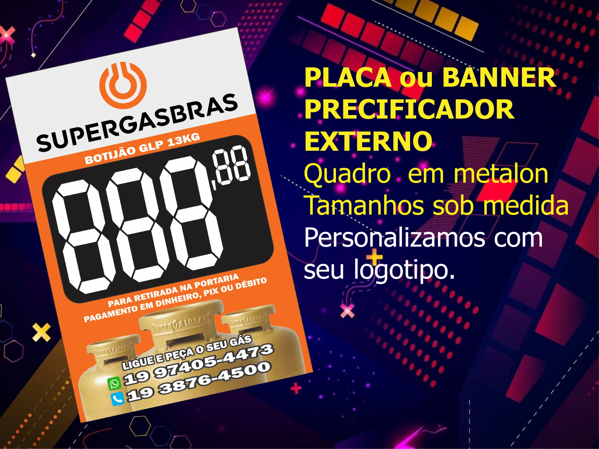 Tabelas e Precificadores — Placa ou banner precificador externo
